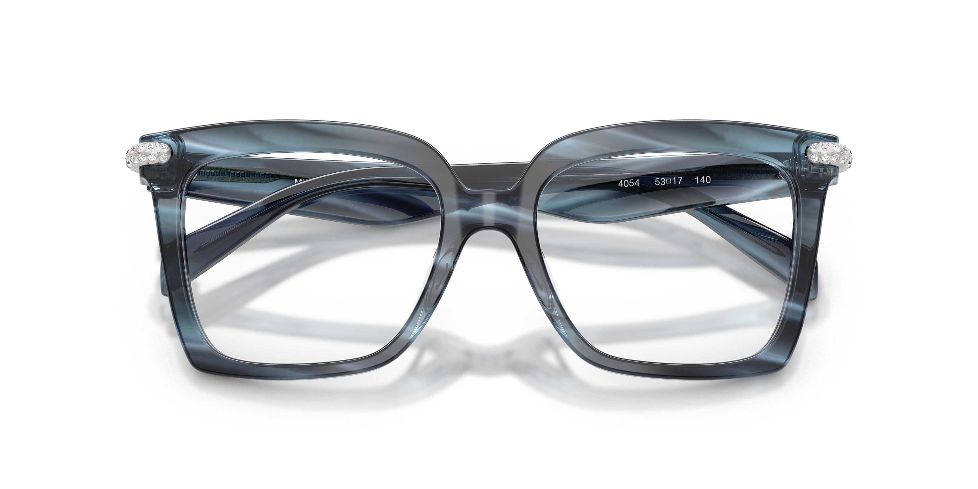 Occhiali da vista Michael Kors Exumas MK 4191BU (4054) colore denim horn forma quadrato lenti lente demo