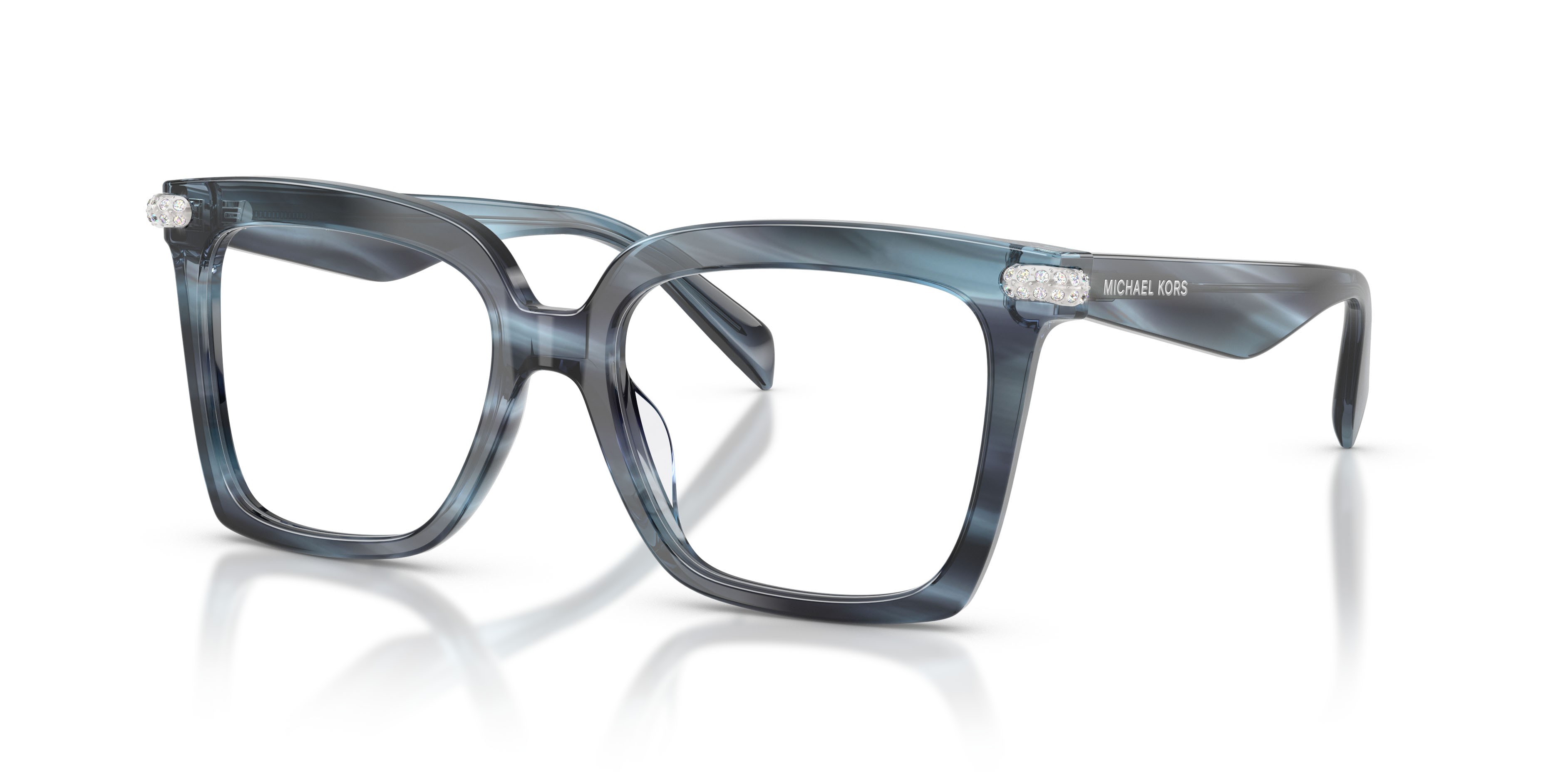 Occhiali da vista Michael Kors Exumas MK 4191BU (4054) colore denim horn forma quadrato lenti lente demo