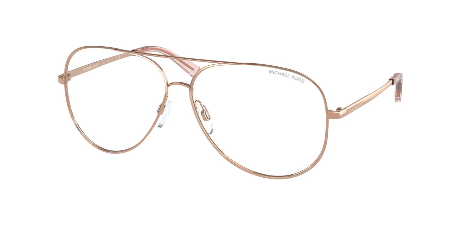 Sonnenbrillen Michael Kors Kendall MK 5016 (1006SB) farbe oro rose form aviator gläser trasparente + filtro anti luce blu