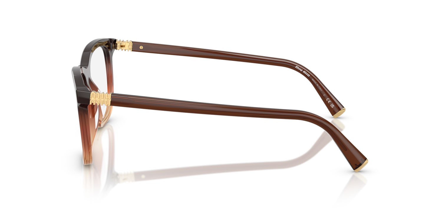 Eyeglasses Miu Miu MU 01WV (24C1O1) color marrone sfumato shape pantos lenses lente demo
