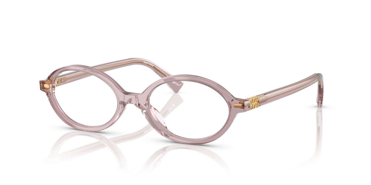 Eyeglasses Miu Miu MU 01XV (12W1O1) color malva trasparente shape oval lenses lente demo