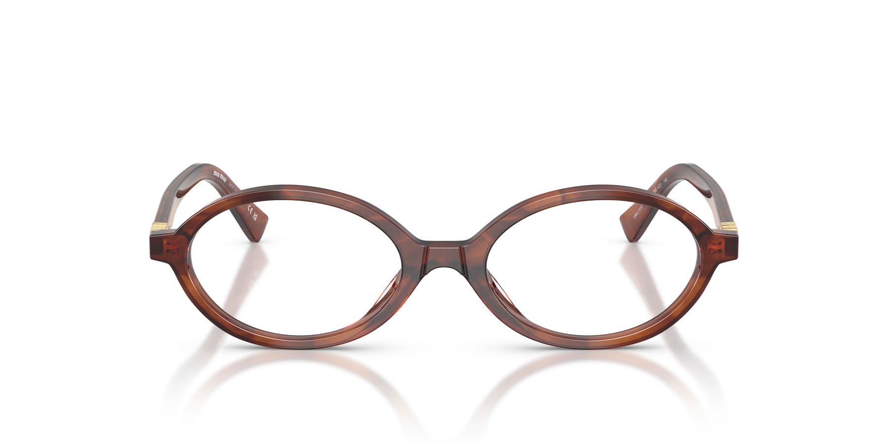 Eyeglasses Miu Miu MU 01XV (26E1O1) color tabacco striato shape oval lenses lente demo