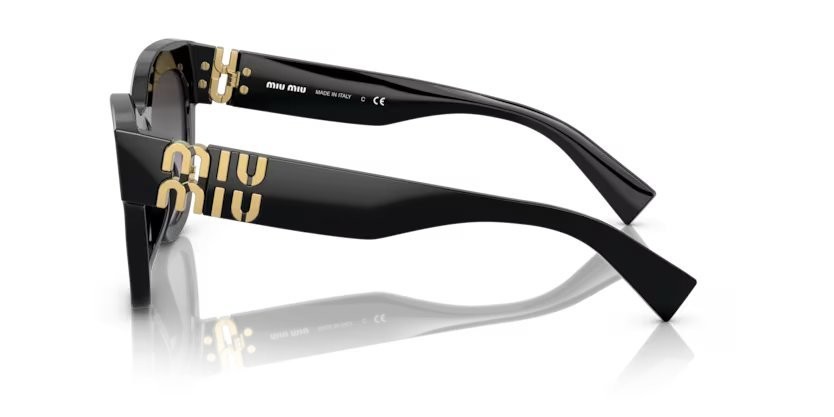 Occhiali da sole Miu Miu MU 01YS (1AB5D1) colore nero forma quadrato lenti sfumato grigio