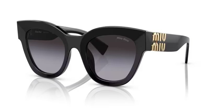 Occhiali da sole Miu Miu MU 01YS (1AB5D1) colore nero forma quadrato lenti sfumato grigio