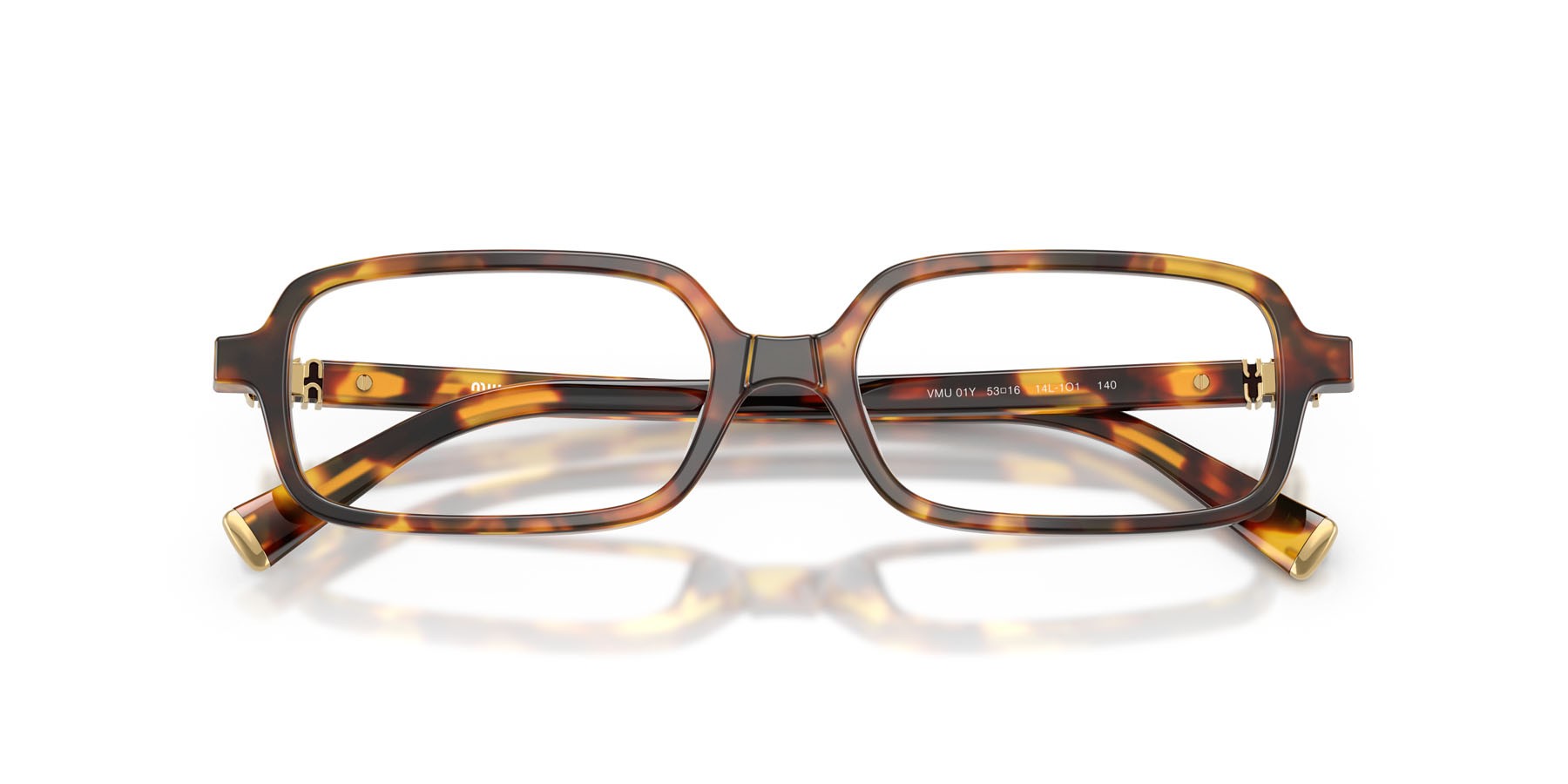Occhiali da vista Miu Miu MU 01YV (14L1O1) colore havana miele forma rettangolare lenti lente demo