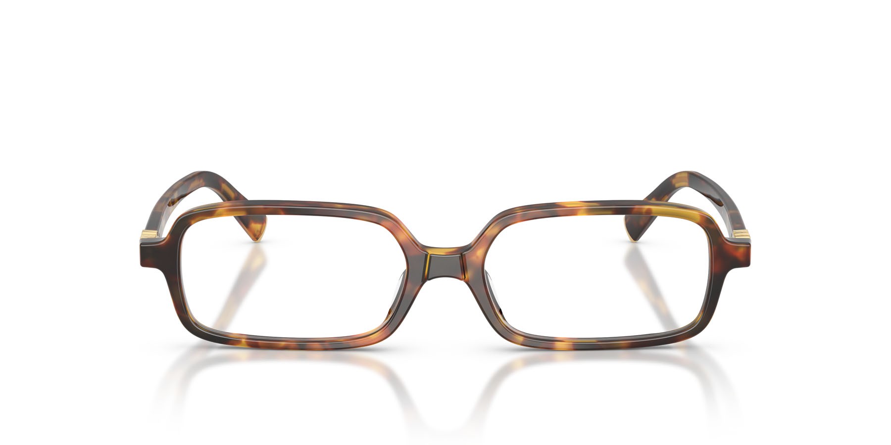 Occhiali da vista Miu Miu MU 01YV (14L1O1) colore havana miele forma rettangolare lenti lente demo