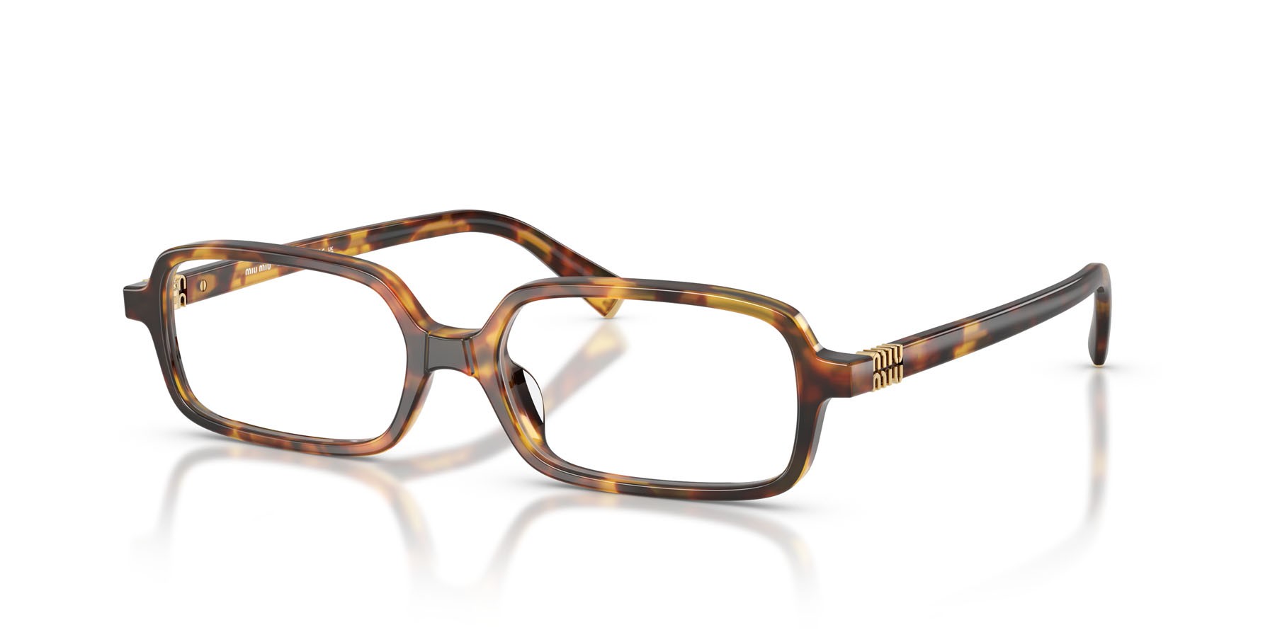 Occhiali da vista Miu Miu MU 01YV (14L1O1) colore havana miele forma rettangolare lenti lente demo