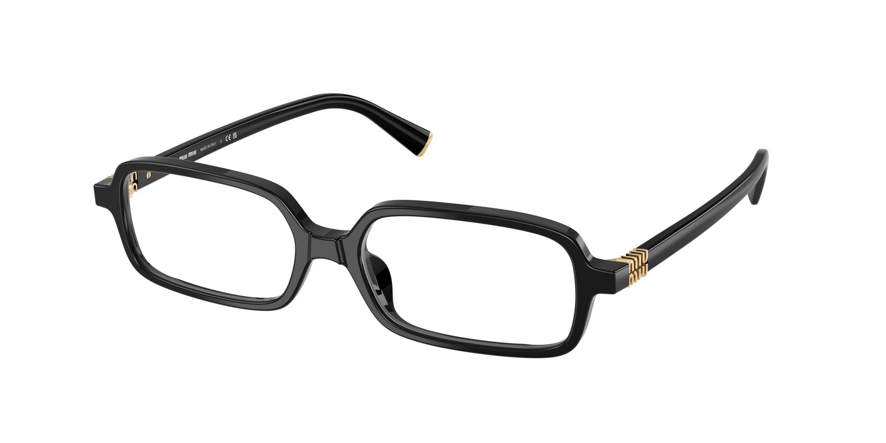 Eyeglasses Miu Miu MU 01YV (16K1O1) color nero shape rectangle lenses lente demo