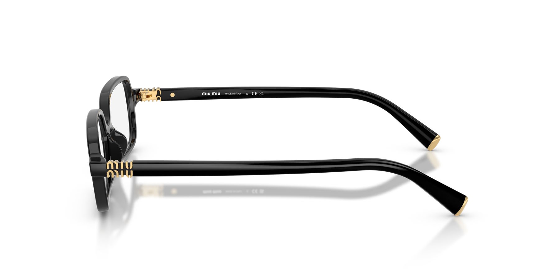 Eyeglasses Miu Miu MU 01YV (16K1O1) color nero shape rectangle lenses lente demo