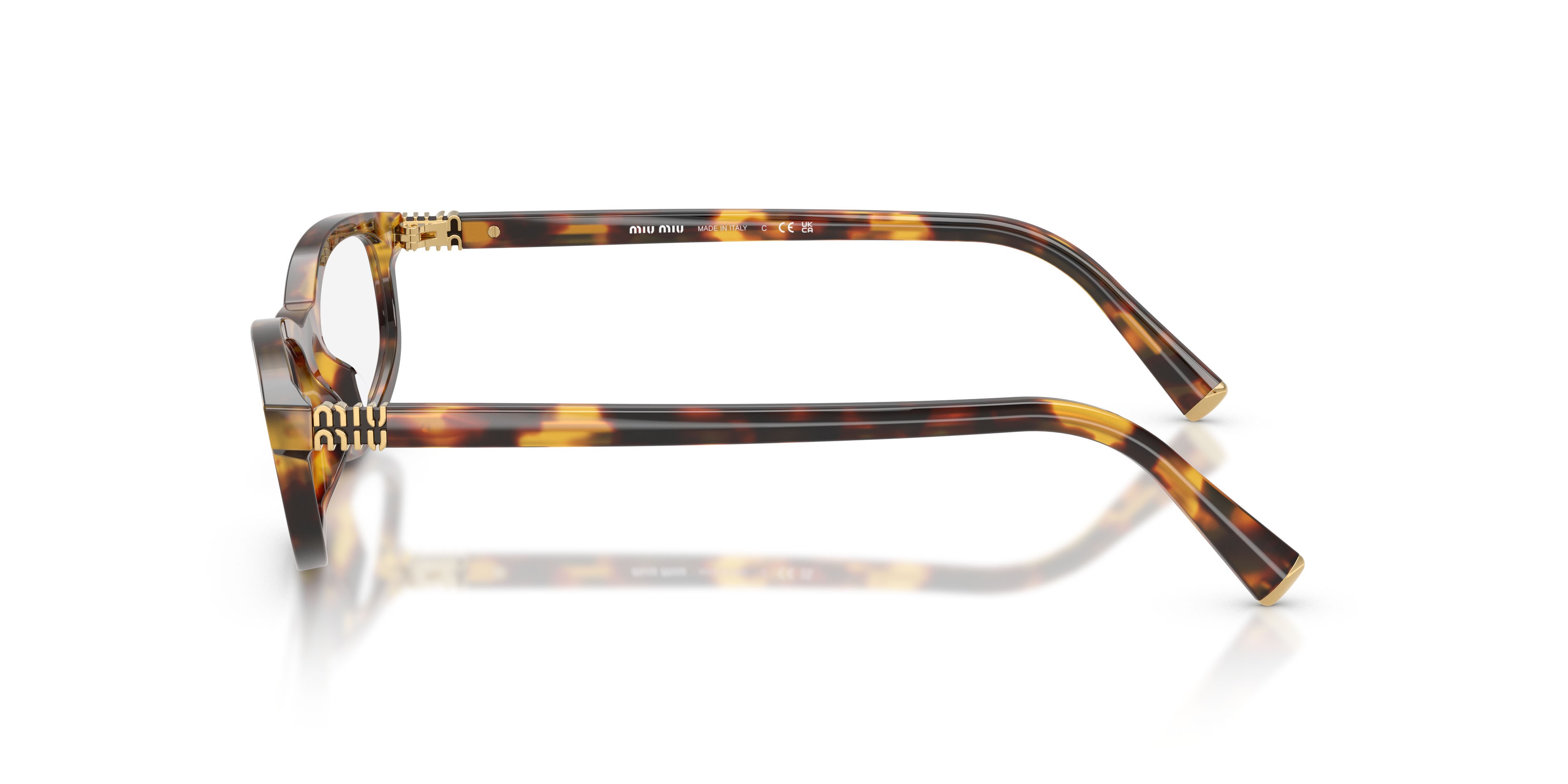 Eyeglasses Miu Miu MU 01ZV (14L1O1) color havana miele shape oval lenses lente demo