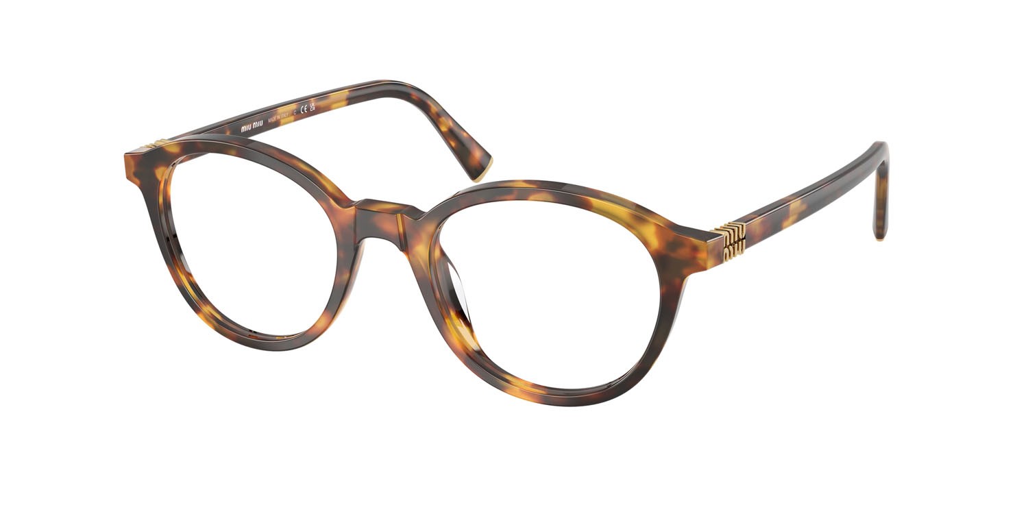 Eyeglasses Miu Miu MU 02WV (14L1O1) color havana miele shape round lenses lente demo