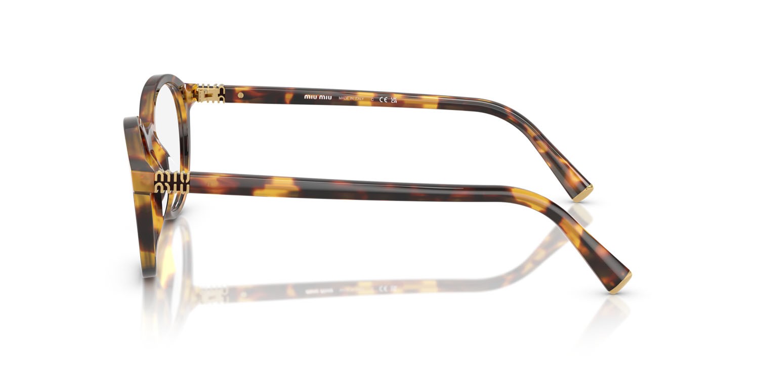 Eyeglasses Miu Miu MU 02WV (14L1O1) color havana miele shape round lenses lente demo