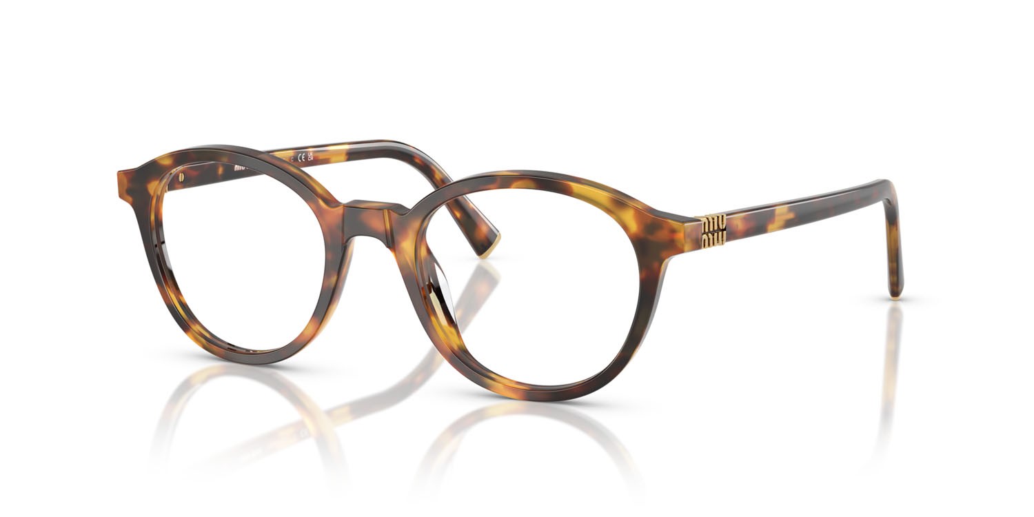 Eyeglasses Miu Miu MU 02WV (14L1O1) color havana miele shape round lenses lente demo