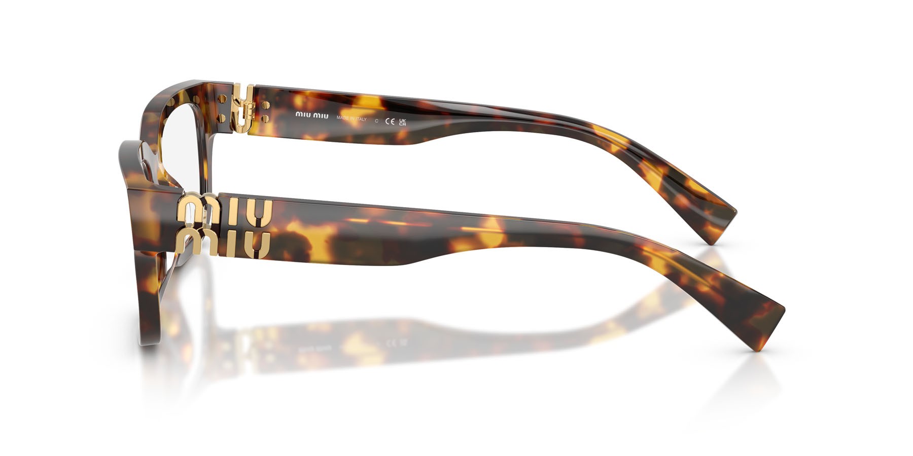 Eyeglasses Miu Miu MU 02YV (14L1O1) color havana miele shape rectangle lenses lente demo