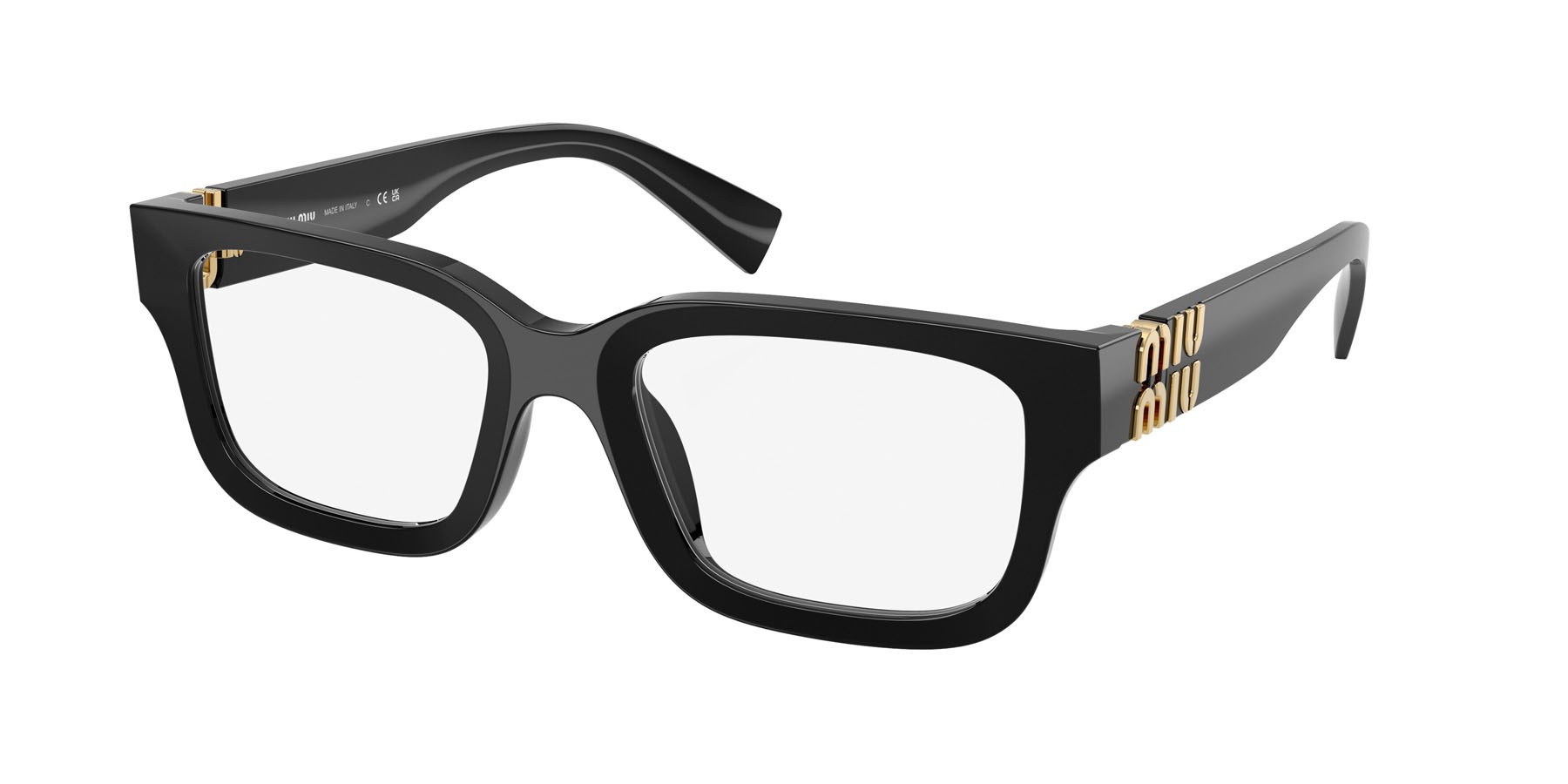 Eyeglasses Miu Miu MU 02YV (16K1O1) color nero shape rectangle lenses lente demo