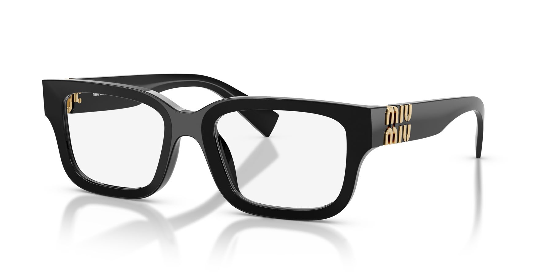 Eyeglasses Miu Miu MU 02YV (16K1O1) color nero shape rectangle lenses lente demo