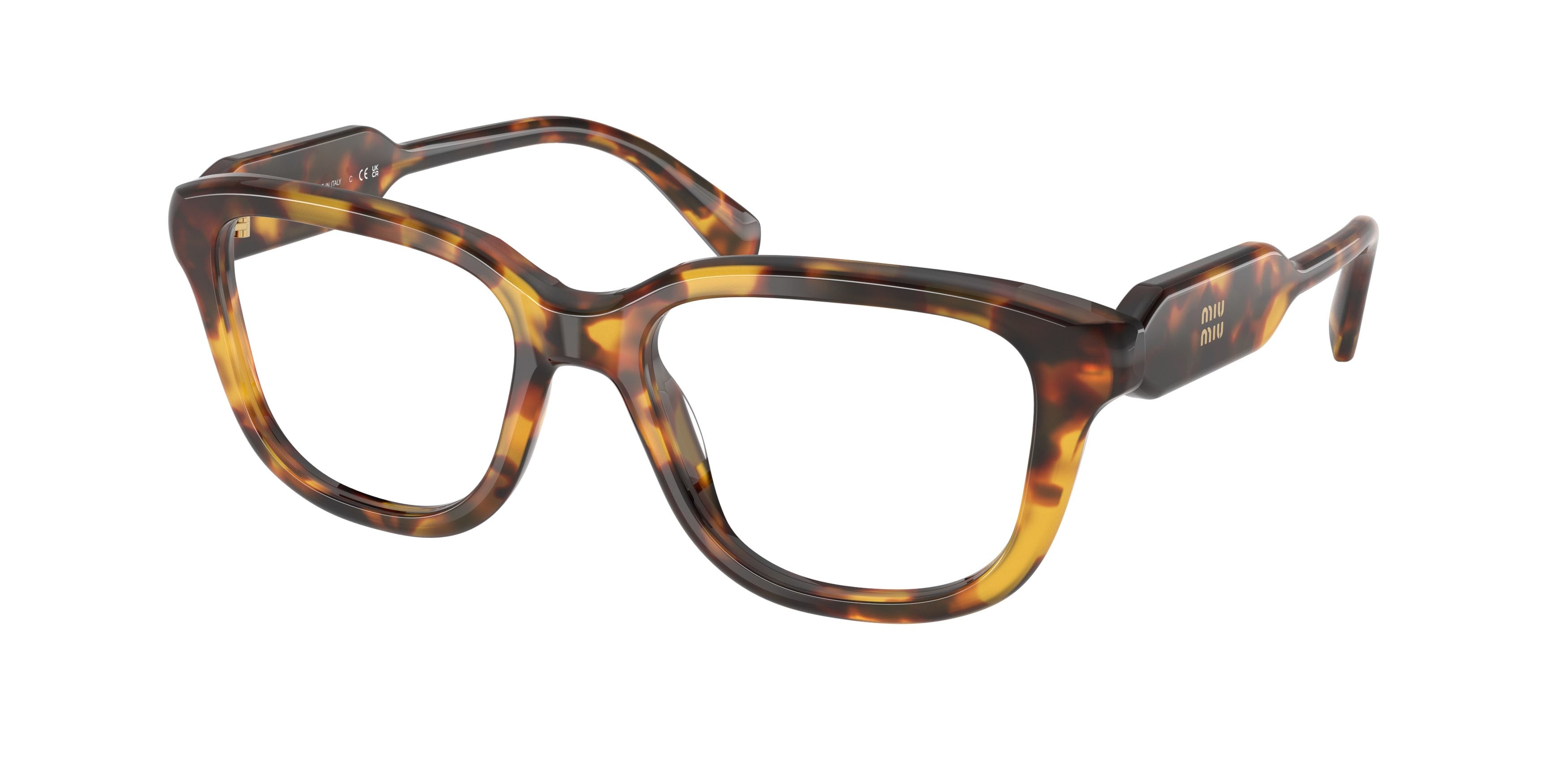 Occhiali da vista Miu Miu MU 02ZV (14L1O1) colore havana miele forma rettangolare lenti lente demo