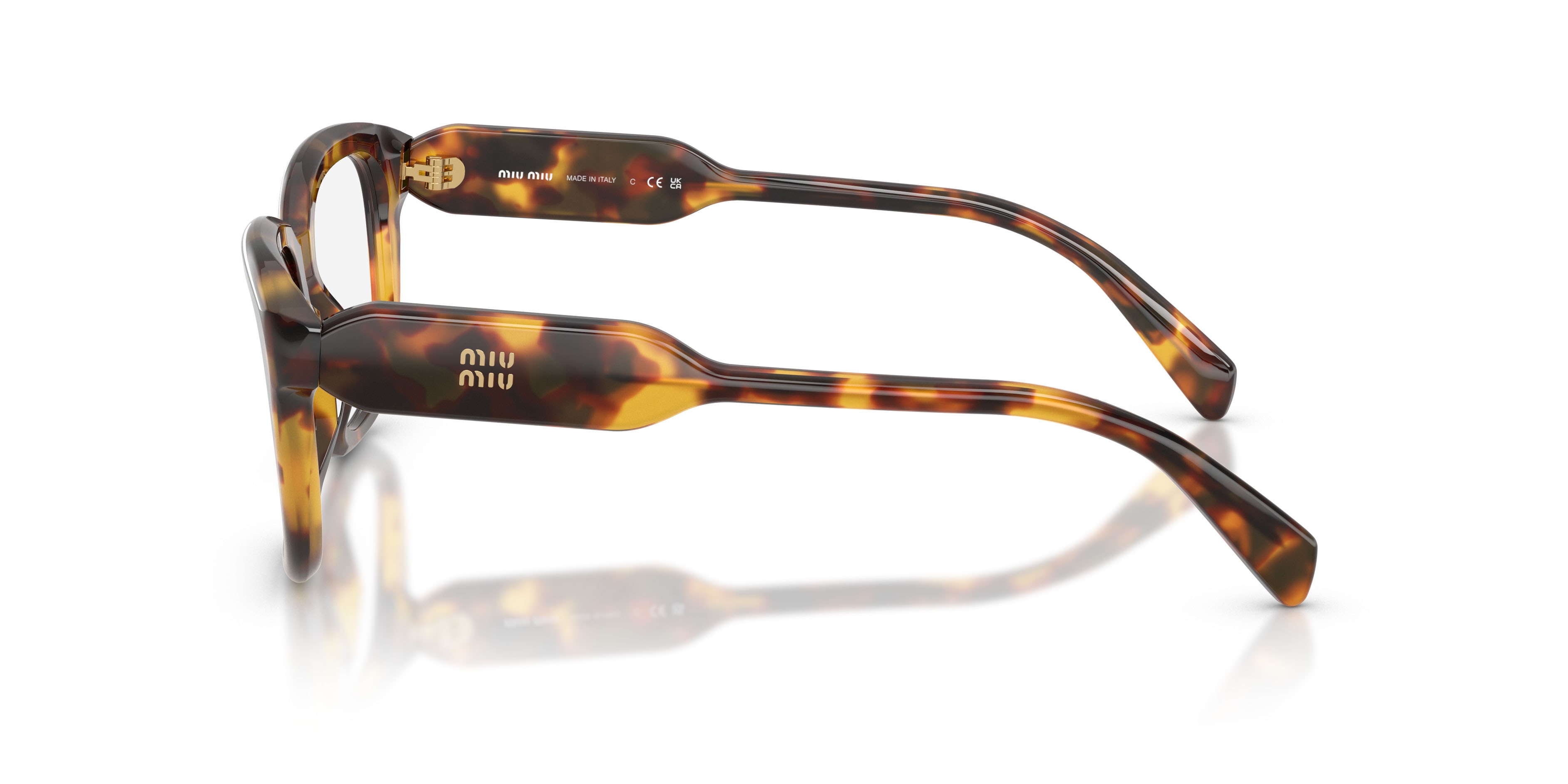 Occhiali da vista Miu Miu MU 02ZV (14L1O1) colore havana miele forma rettangolare lenti lente demo