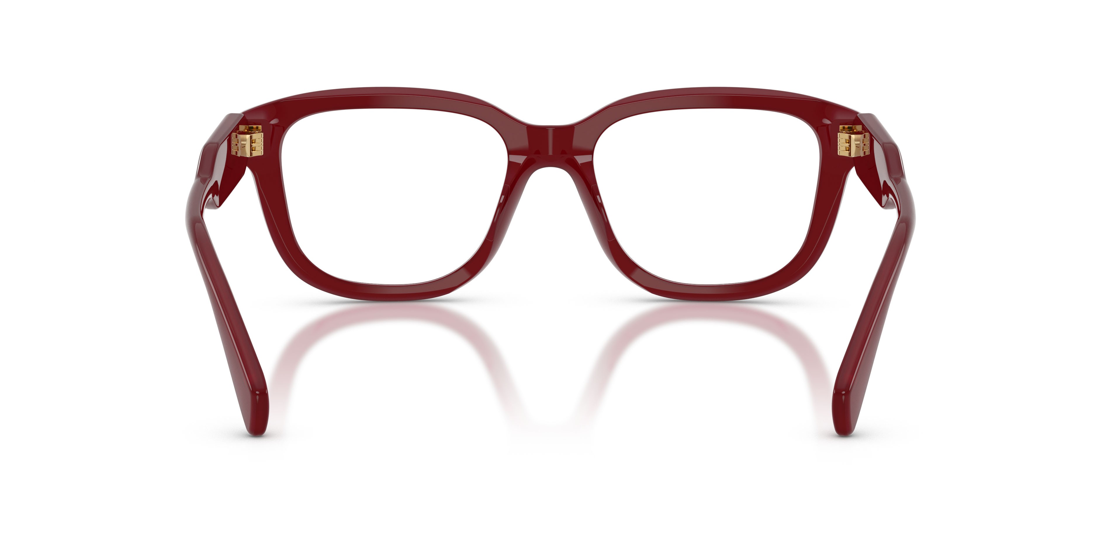 Eyeglasses Miu Miu MU 02ZV (21I1O1) color rosso opale shape rectangle lenses lente demo