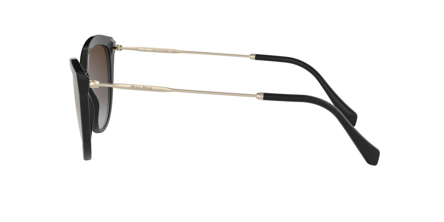 Sonnenbrillen Miu Core Collection MU 03US (1AB5O0) farbe nero form cat-eye gläser grigio sfumato specchiato argento