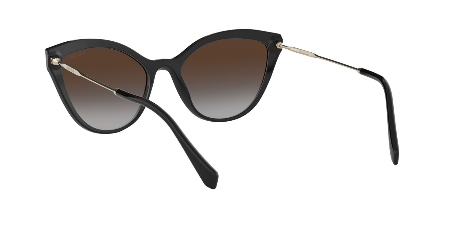 Sonnenbrillen Miu Core Collection MU 03US (1AB5O0) farbe nero form cat-eye gläser grigio sfumato specchiato argento