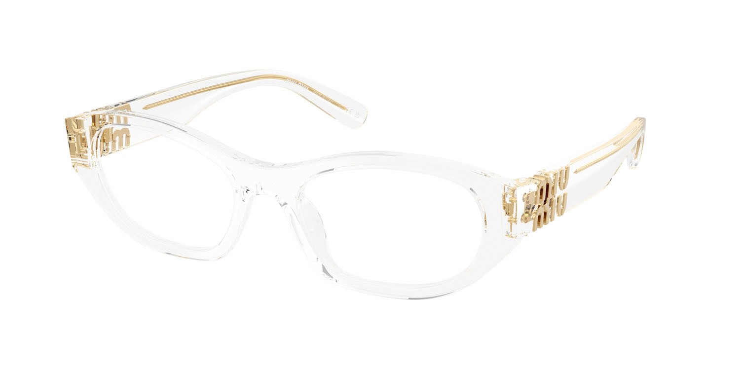 Eyeglasses Miu Miu MU 03WV (15Z1O1) color trasparente shape irregular lenses lente demo