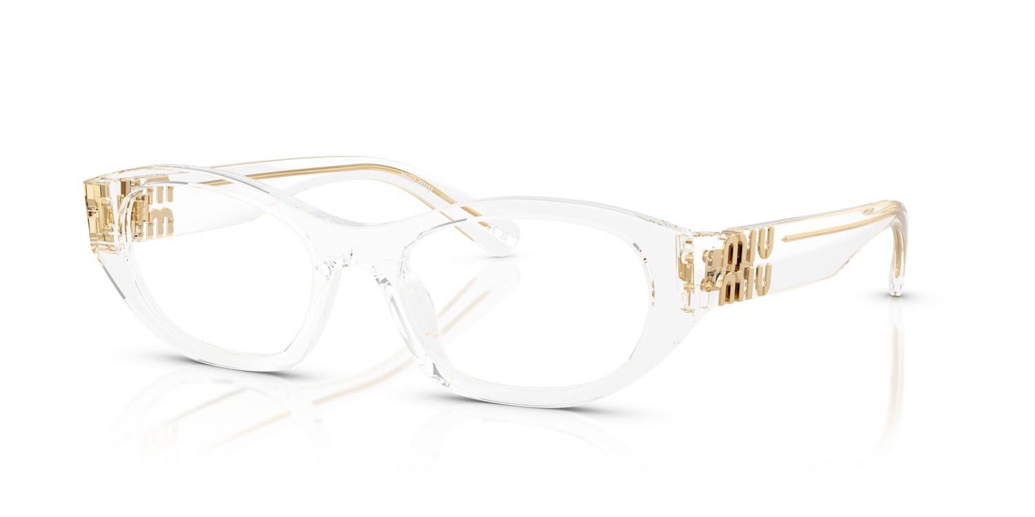 Eyeglasses Miu Miu MU 03WV (15Z1O1) color trasparente shape irregular lenses lente demo