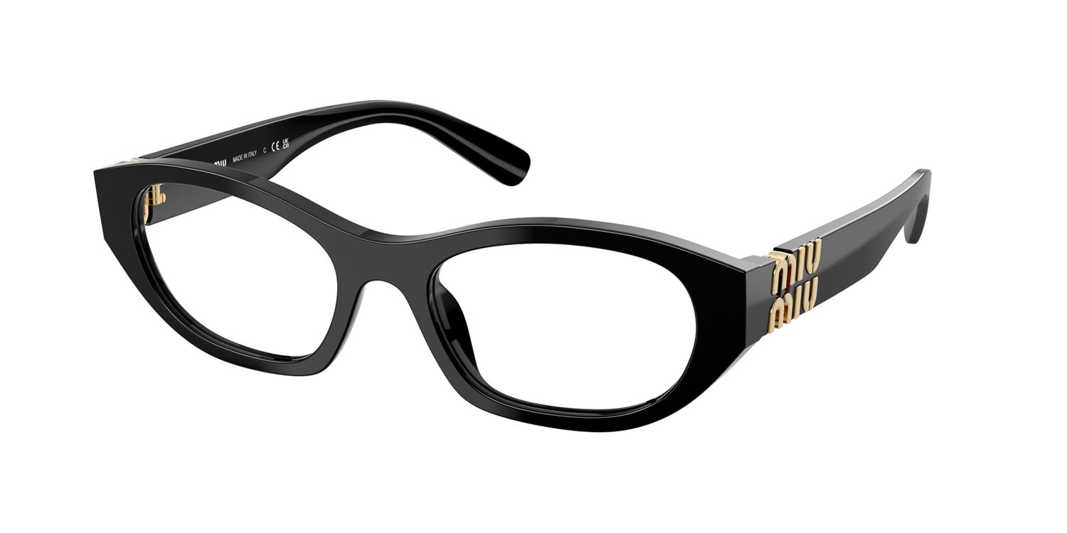 Eyeglasses Miu Miu MU 03WV (16K1O1) color nero shape irregular lenses lente demo