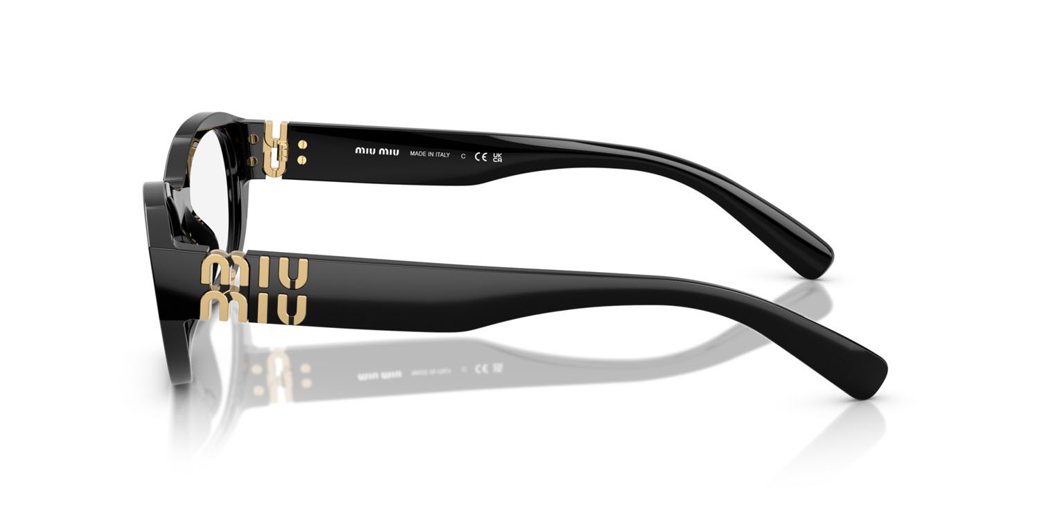 Eyeglasses Miu Miu MU 03WV (16K1O1) color nero shape irregular lenses lente demo