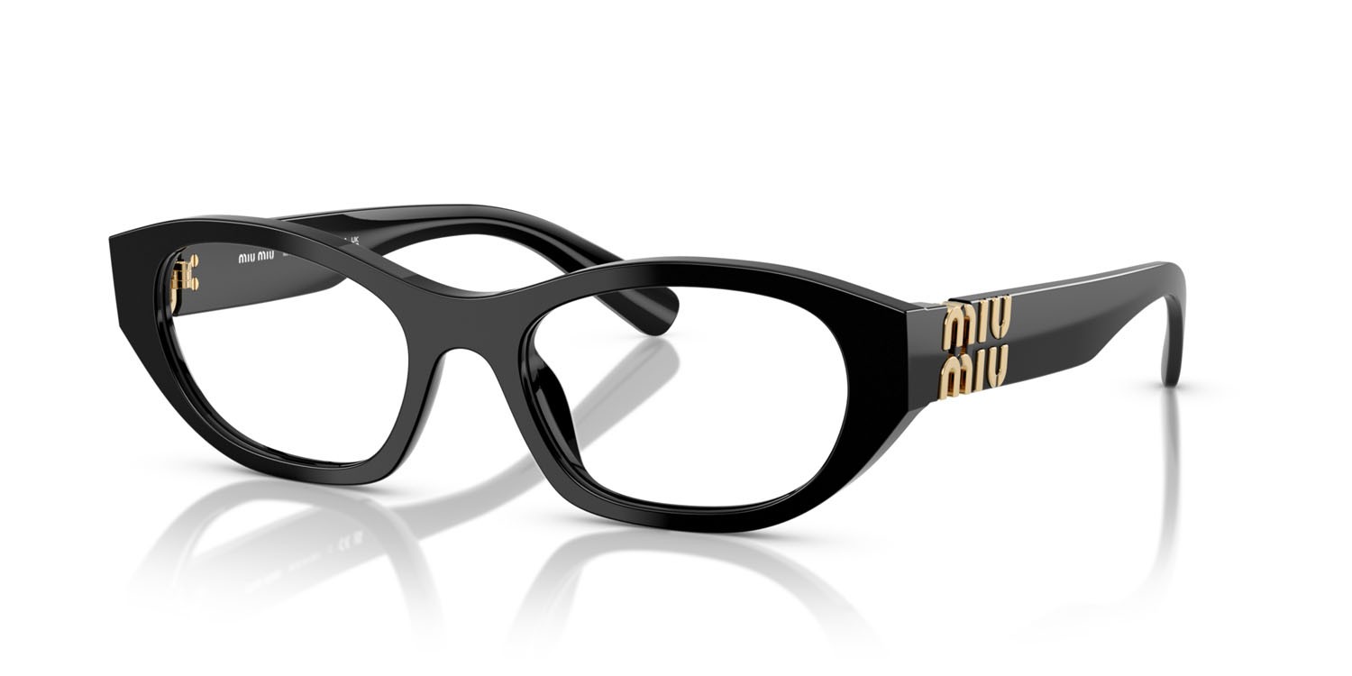 Eyeglasses Miu Miu MU 03WV (16K1O1) color nero shape irregular lenses lente demo
