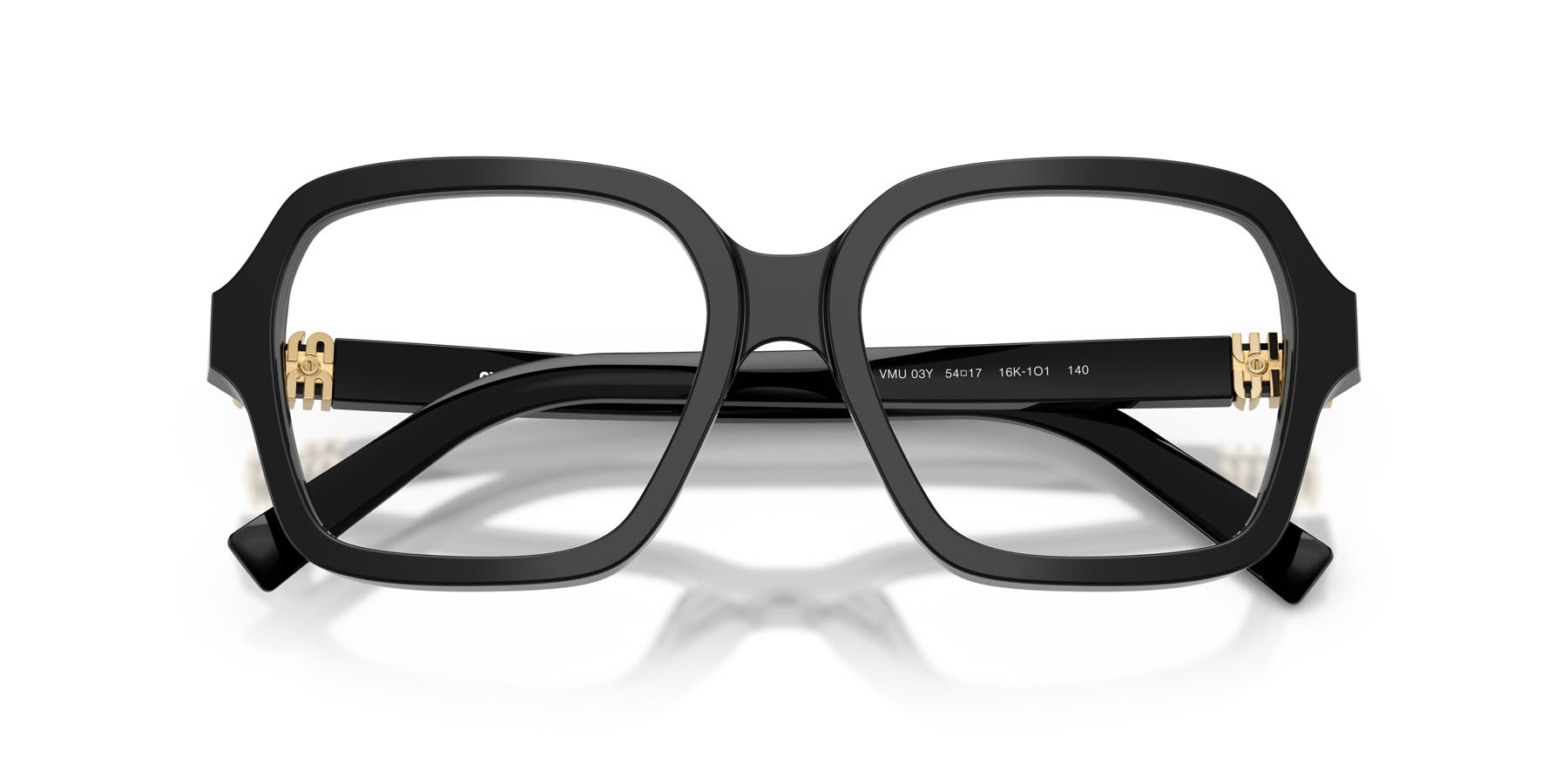 Eyeglasses Miu Miu MU 03YV (16K1O1) color nero shape square lenses lente demo