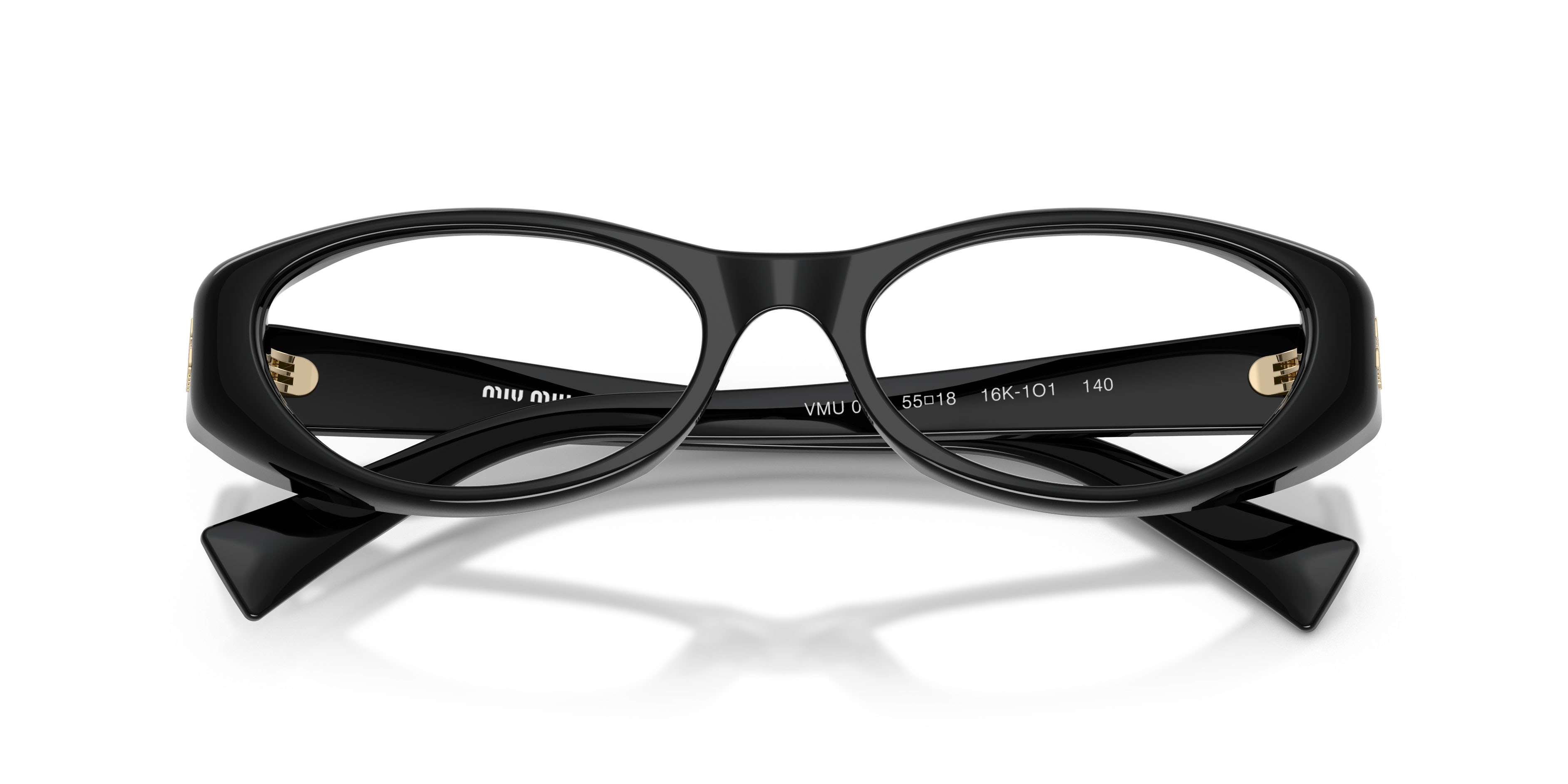 Eyeglasses Miu Miu MU 03ZV (16K1O1) color nero shape oval lenses lente demo