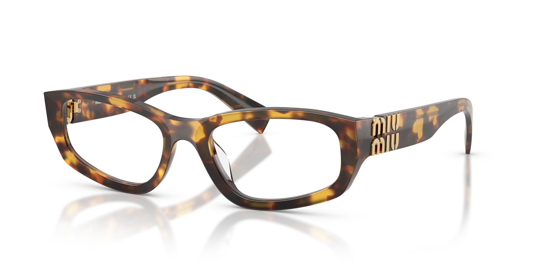 Eyeglasses Miu Miu MU 04YV (14L1O1) color havana miele shape irregular lenses lente demo