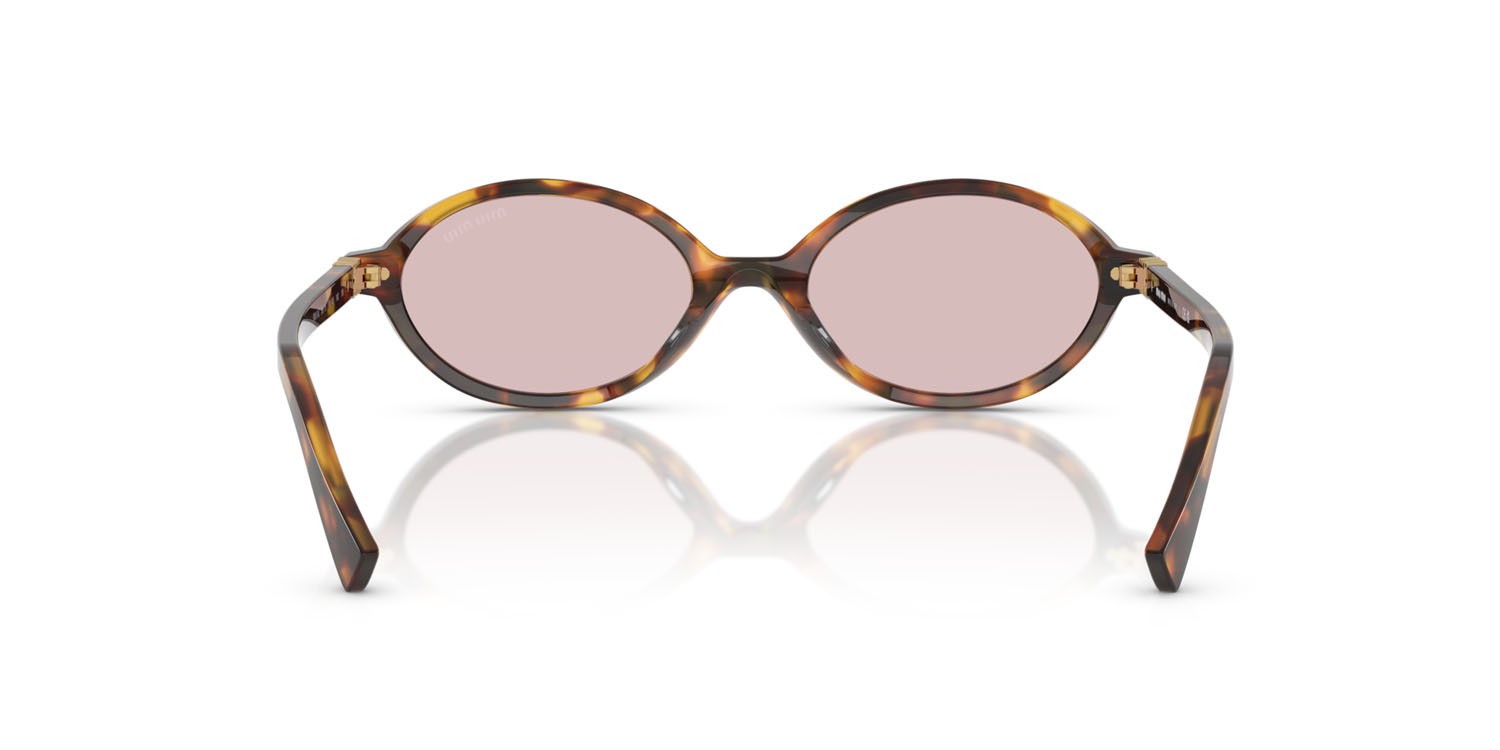 Occhiali da sole Miu Miu MU 04ZS (14L4I0) colore havana miele forma ovale lenti rosa