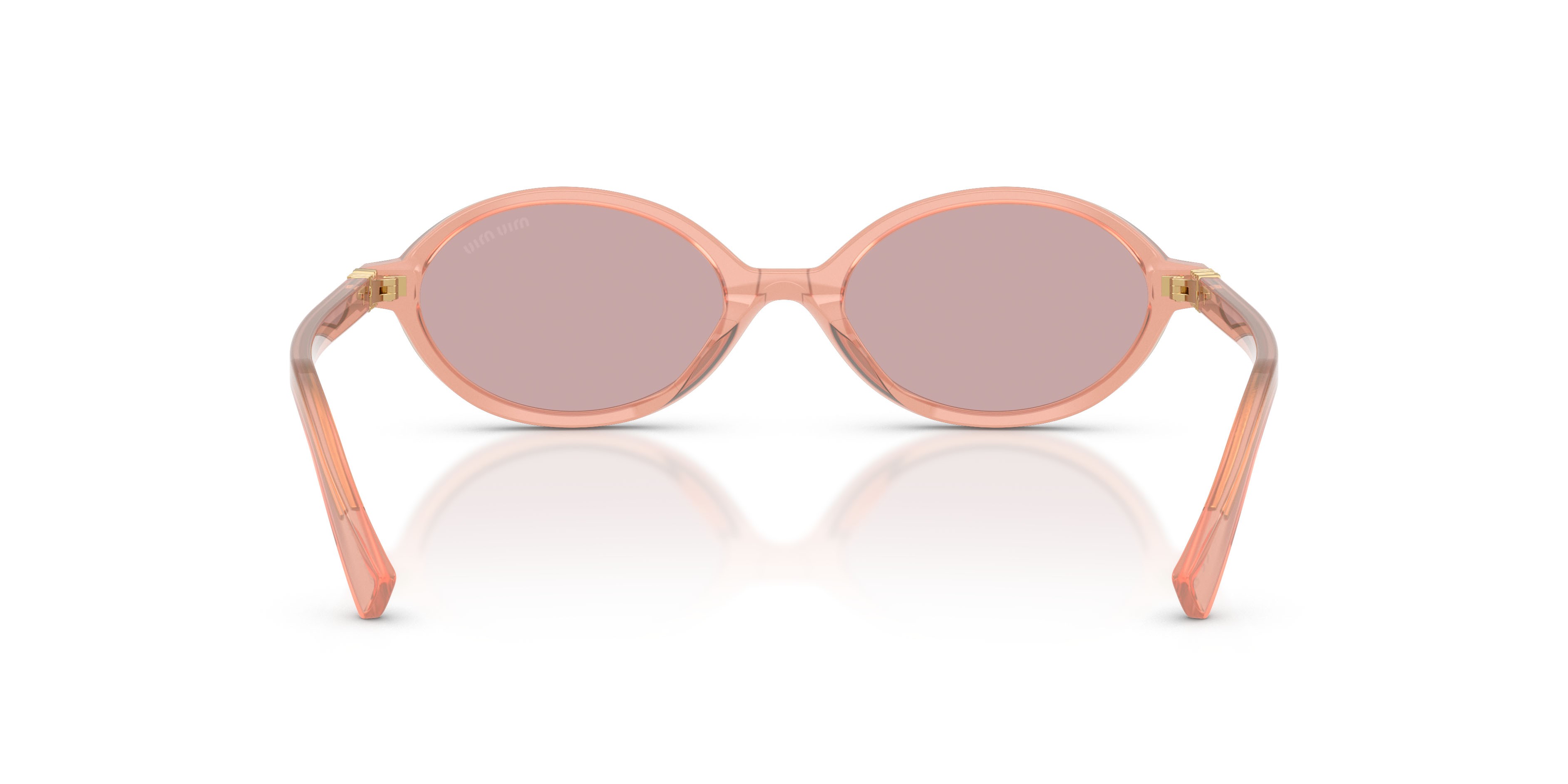 Sunglasses Miu Miu MU 04ZS (20I60V) color rosa opalino shape oval lenses rosa