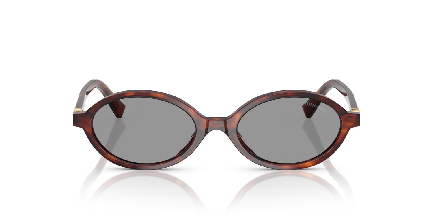 Occhiali da sole Miu Miu MU 04ZS (21C40O) colore havana mahogany forma ovale lenti grigio