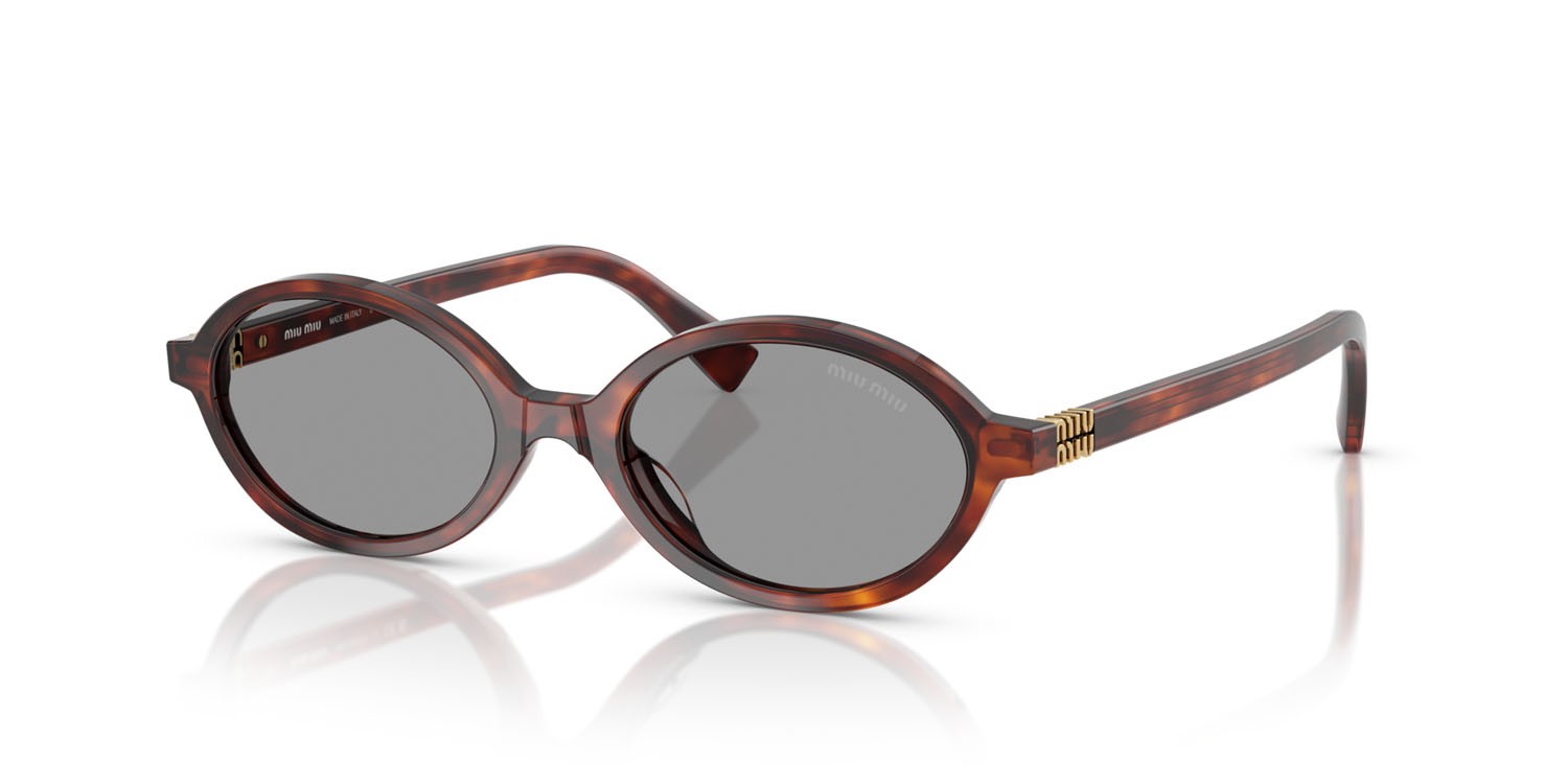 Occhiali da sole Miu Miu MU 04ZS (21C40O) colore havana mahogany forma ovale lenti grigio