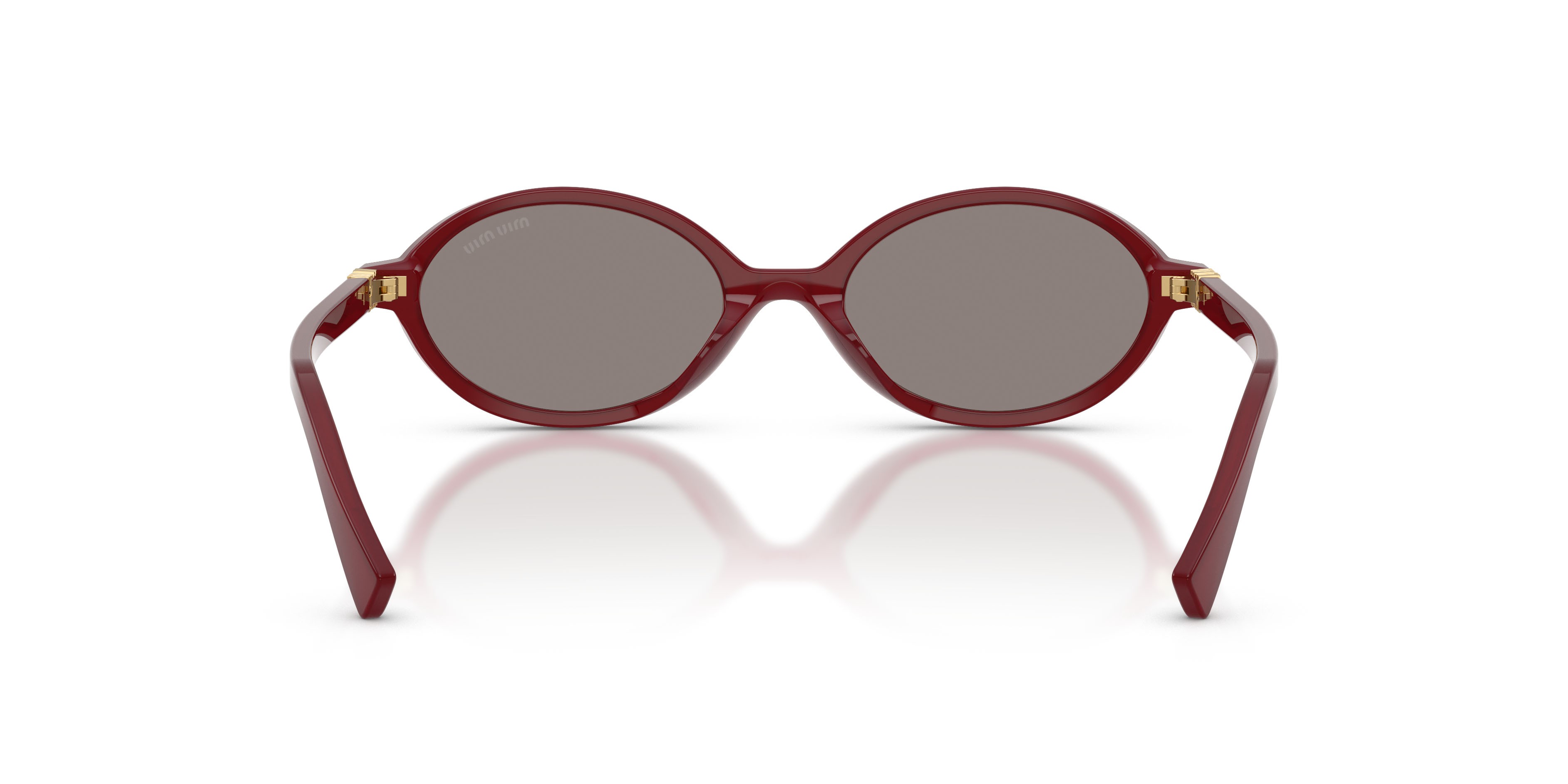 Occhiali da sole Miu Miu MU 04ZS (21I80Q) colore bordeaux opalescente forma ovale lenti grigio scuro