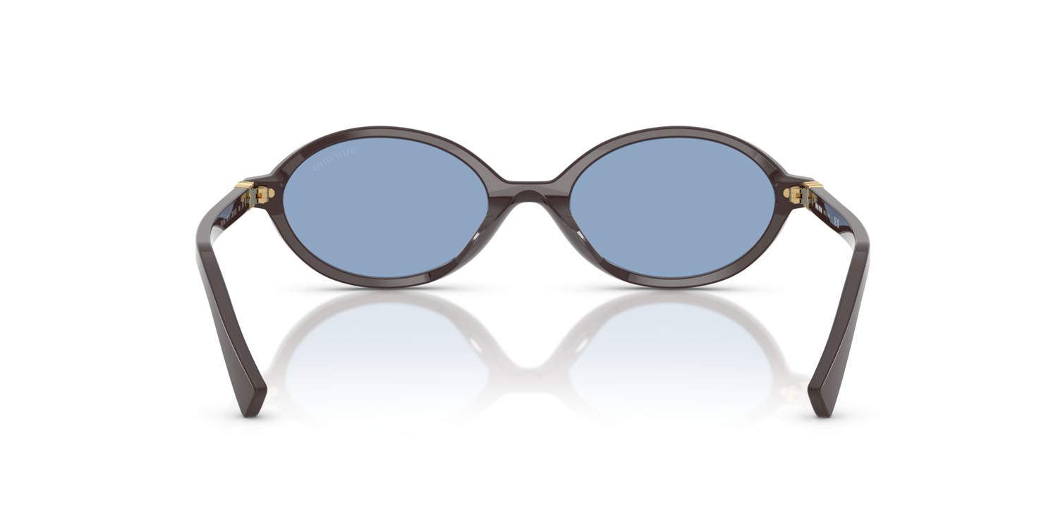 Occhiali da sole Miu Miu MU 04ZS (22C60O) colore moka forma ovale lenti azzurro