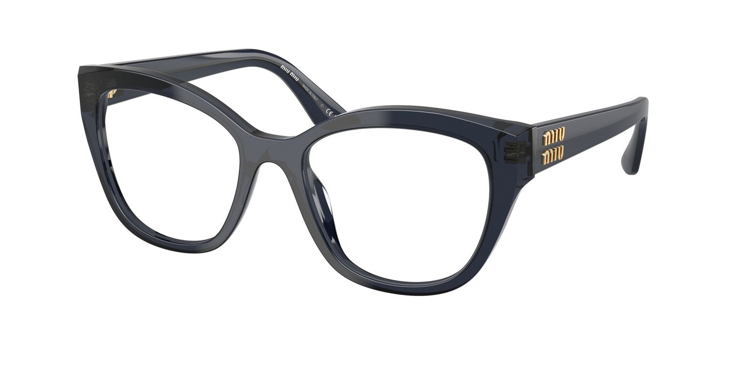 Eyeglasses Miu Miu MU 05XV (08Q1O1) color blu trasparente shape square lenses lente demo