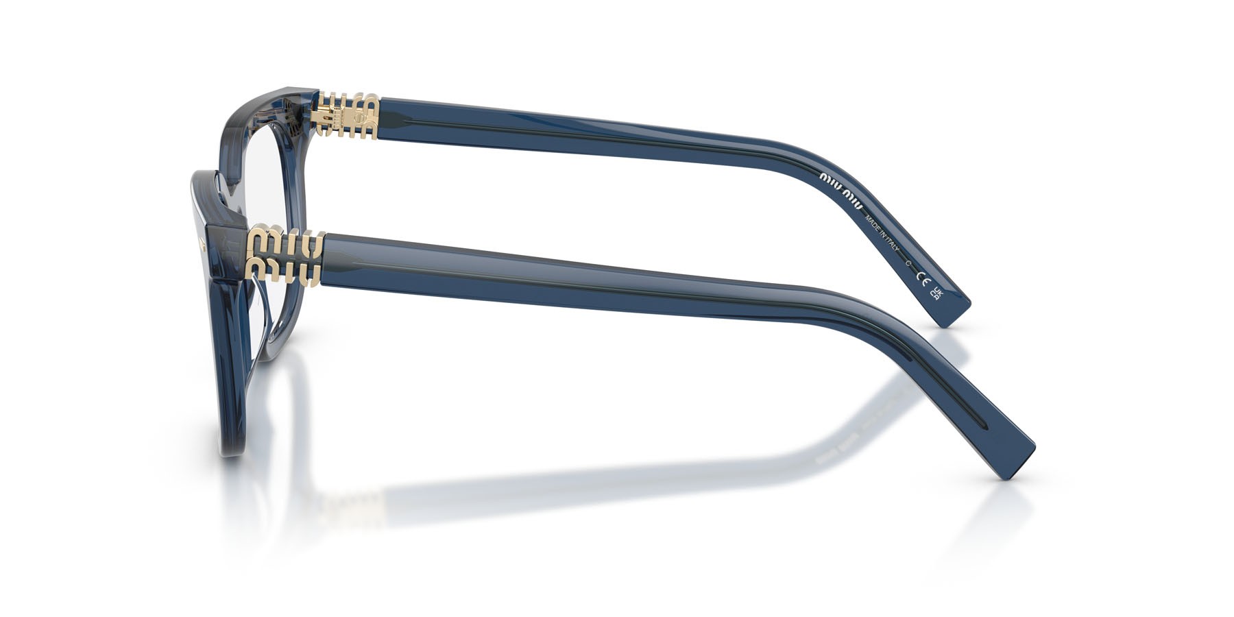 Eyeglasses Miu Miu MU 06XV (08Q1O1) color blu trasparente shape square lenses lente demo