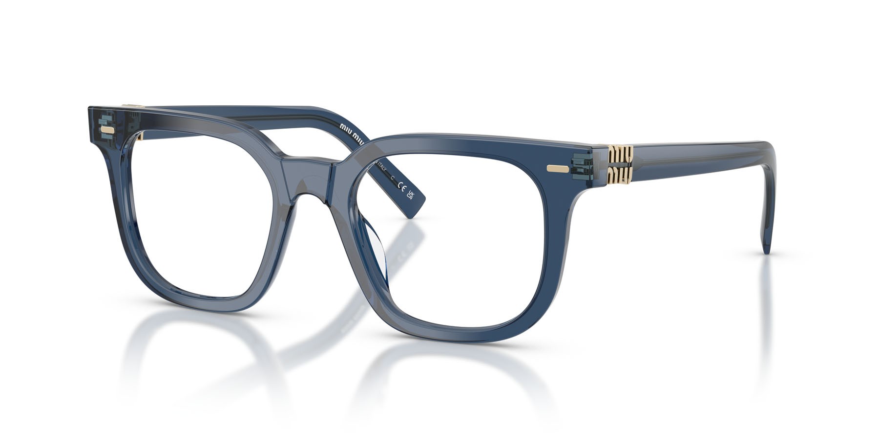 Eyeglasses Miu Miu MU 06XV (08Q1O1) color blu trasparente shape square lenses lente demo