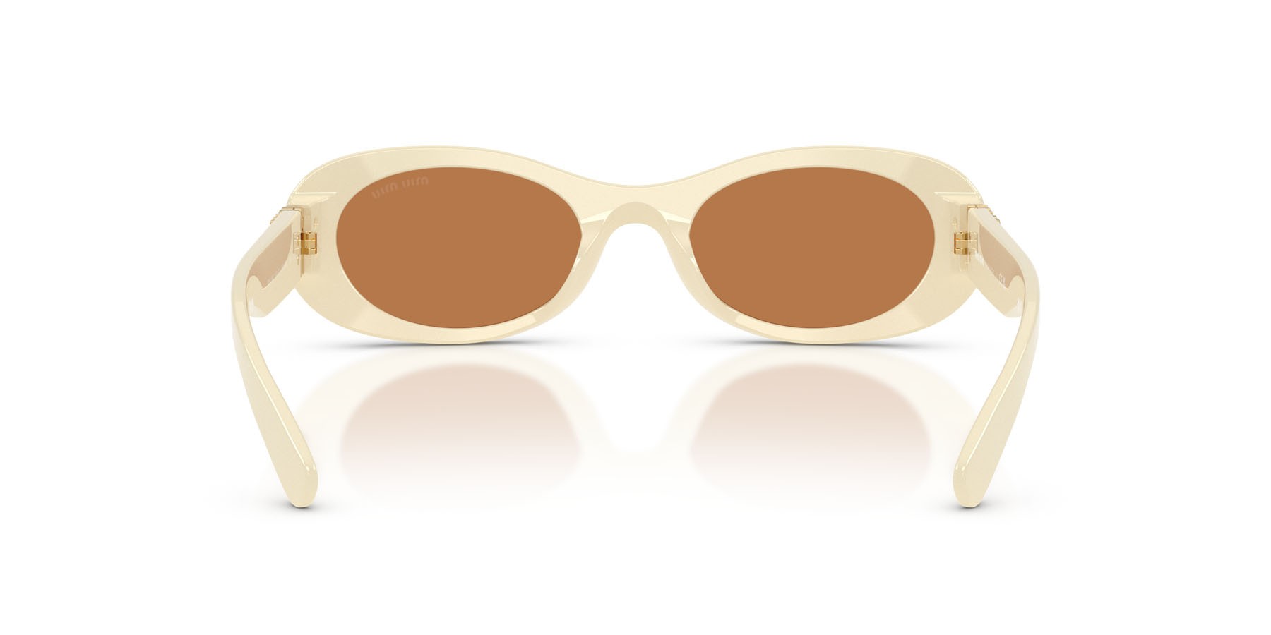 Occhiali da sole Miu Miu MU 06ZS (21D90Q) colore bianco latte forma ovale lenti marrone