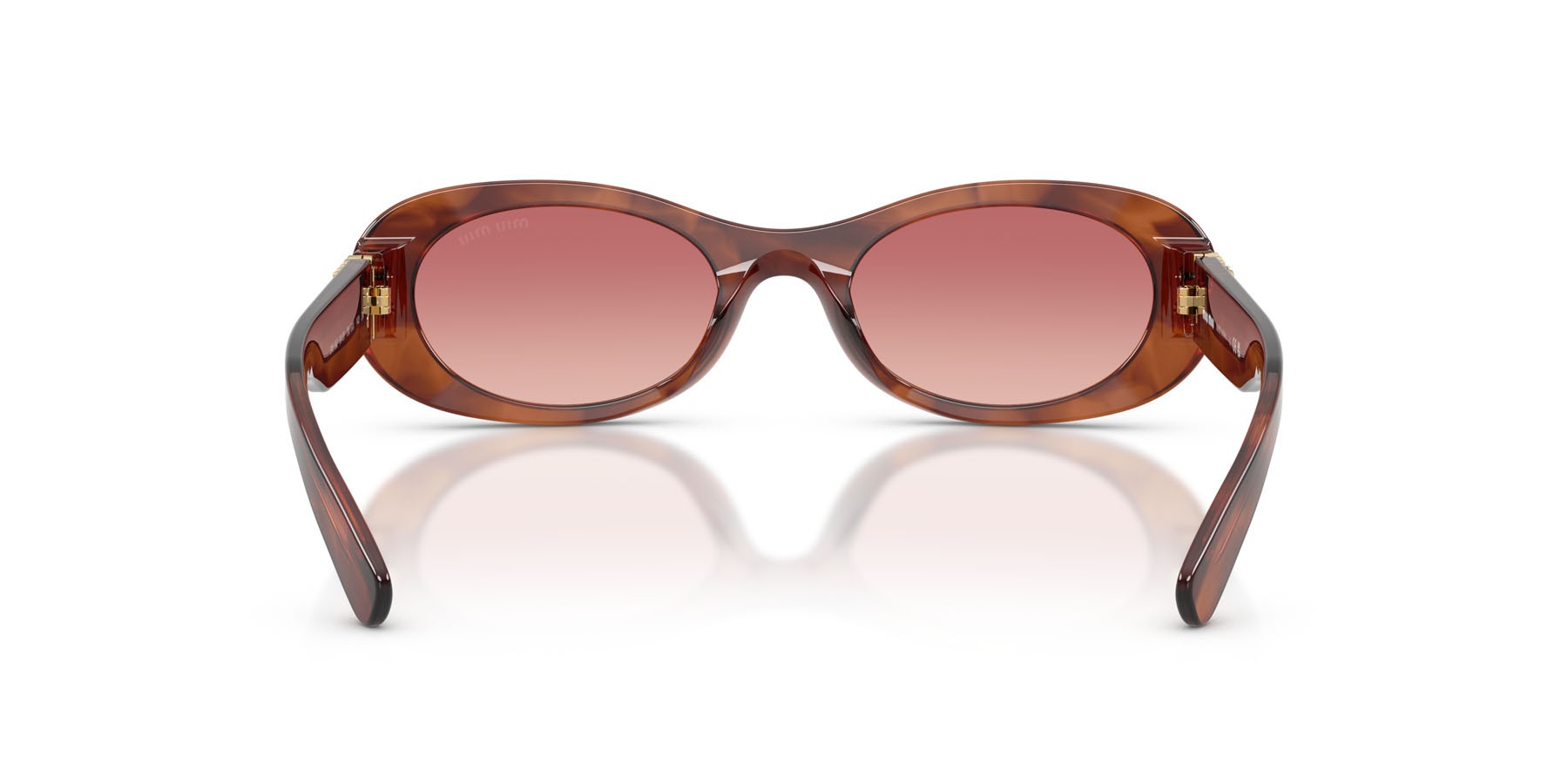 Occhiali da sole Miu Miu MU 06ZS (26E50U) colore tabacco striato forma ovale lenti etruscan