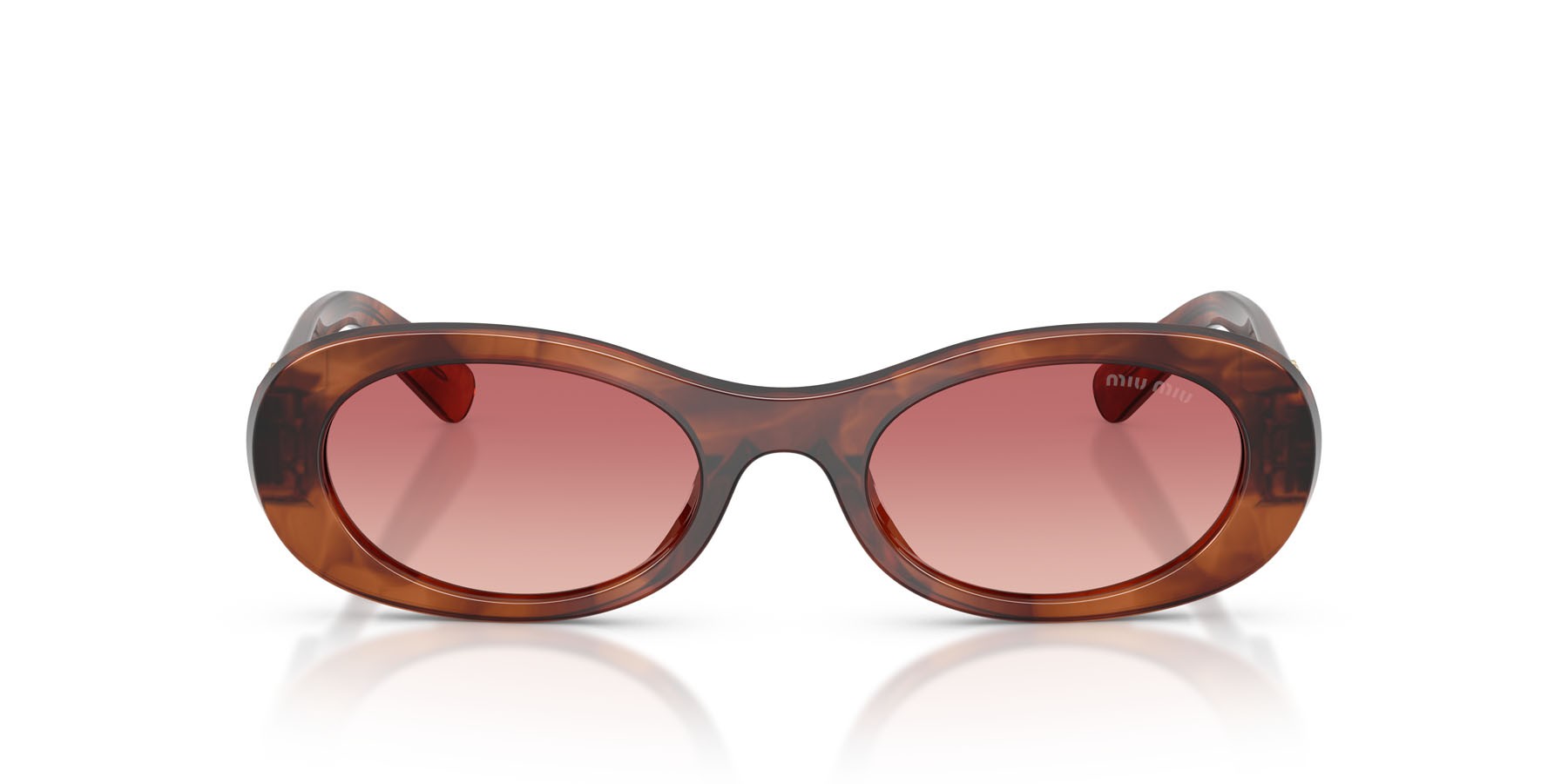 Occhiali da sole Miu Miu MU 06ZS (26E50U) colore tabacco striato forma ovale lenti etruscan