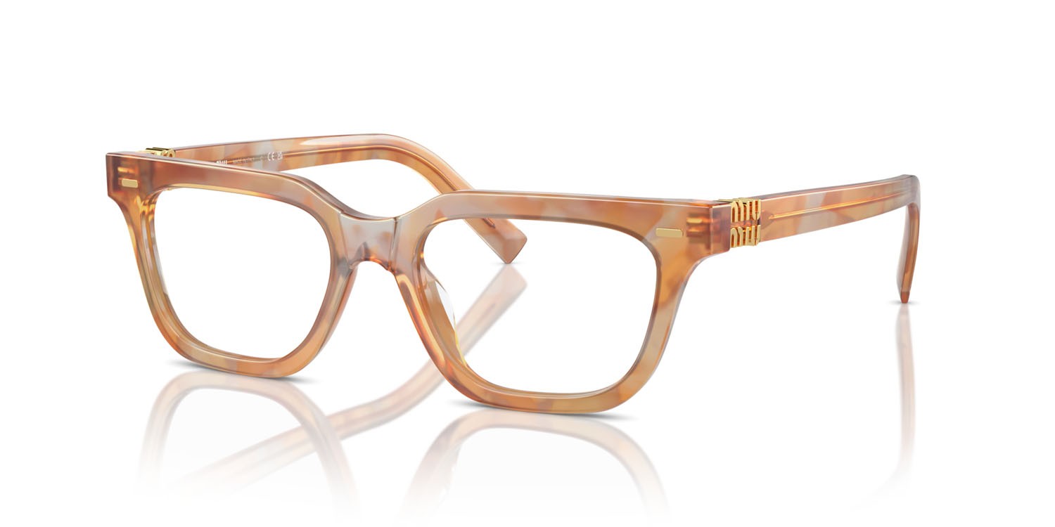 Eyeglasses Miu Miu MU 07XV (13U1O1) color cream havana shape rectangle lenses lente demo