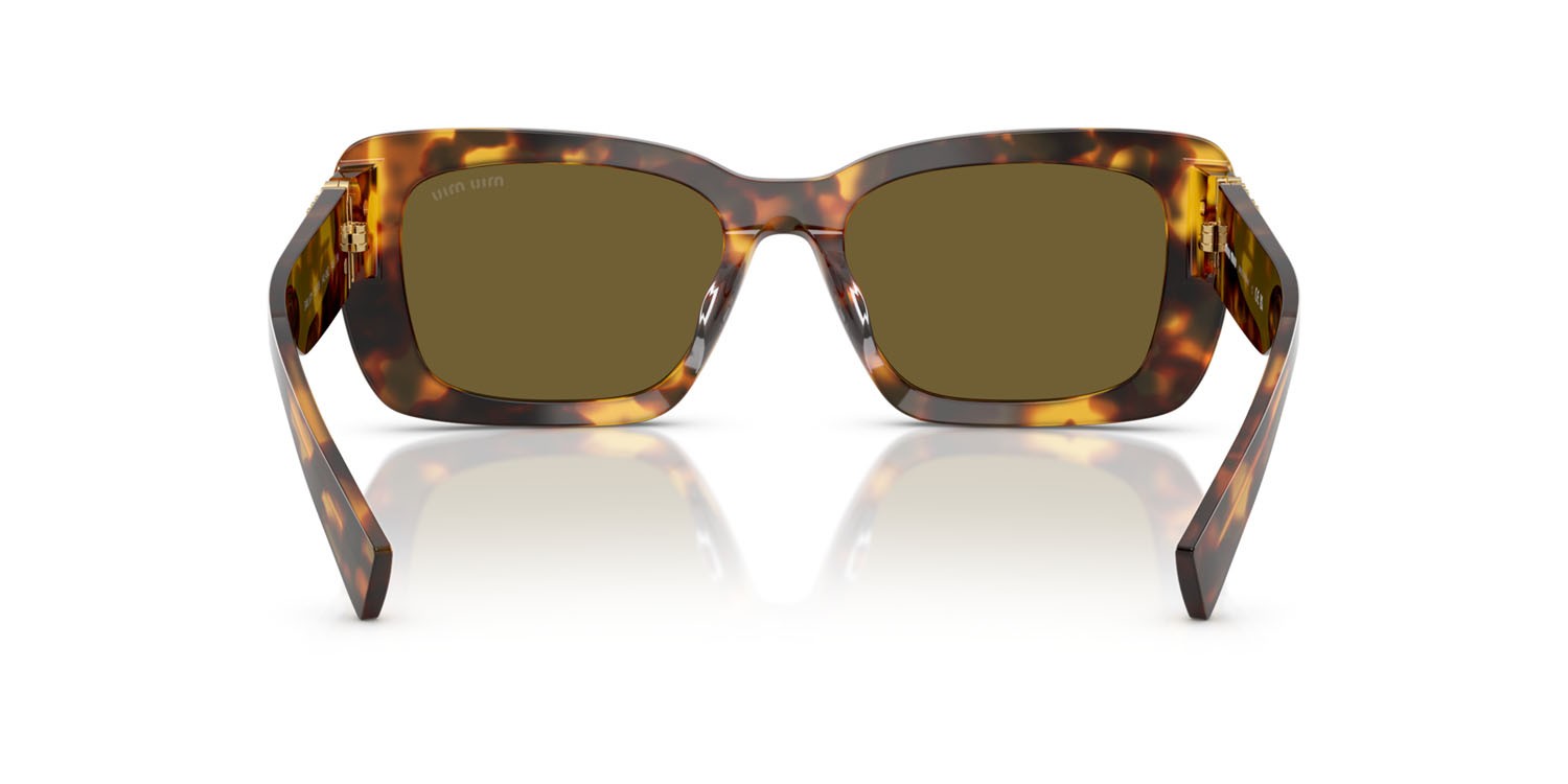 Occhiali da sole Miu Miu MU 07YS (14L09Z) colore havana miele forma rettangolare lenti marrone scuro