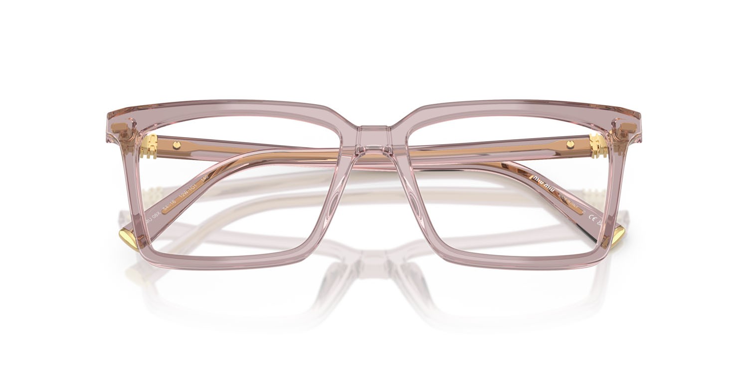 Occhiali da vista Miu Miu MU 08XV (12W1O1) colore malva trasparente forma quadrato lenti lente demo