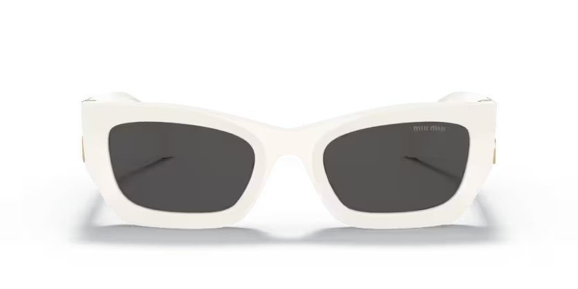 Sonnenbrillen Miu Miu MU 09WS (1425S0) farbe white form rechteckig gläser dark grey