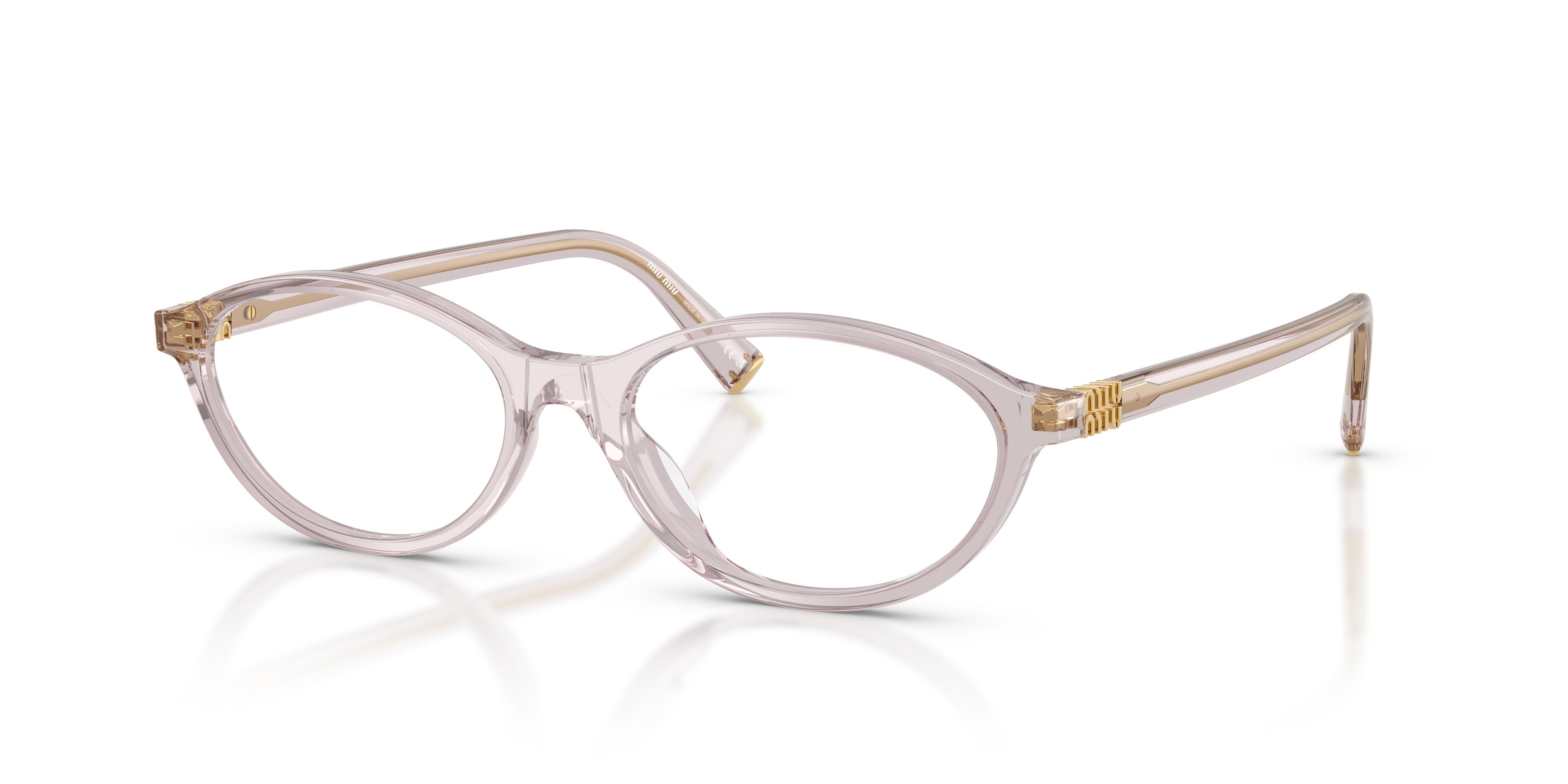 Eyeglasses Miu Miu MU 09XV (12W1O1) color trasparent mauve shape oval lenses lente demo